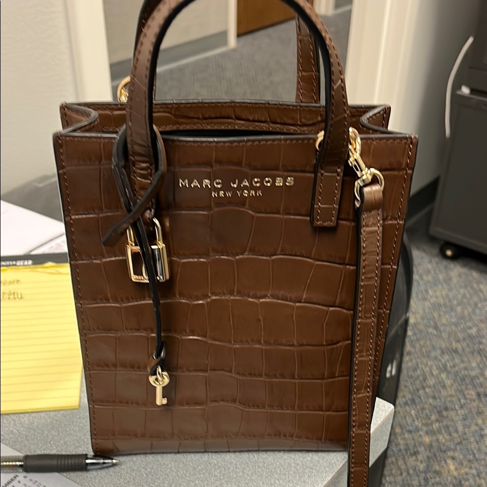 Marc Jacobs Brown Croc-Embossed Bag